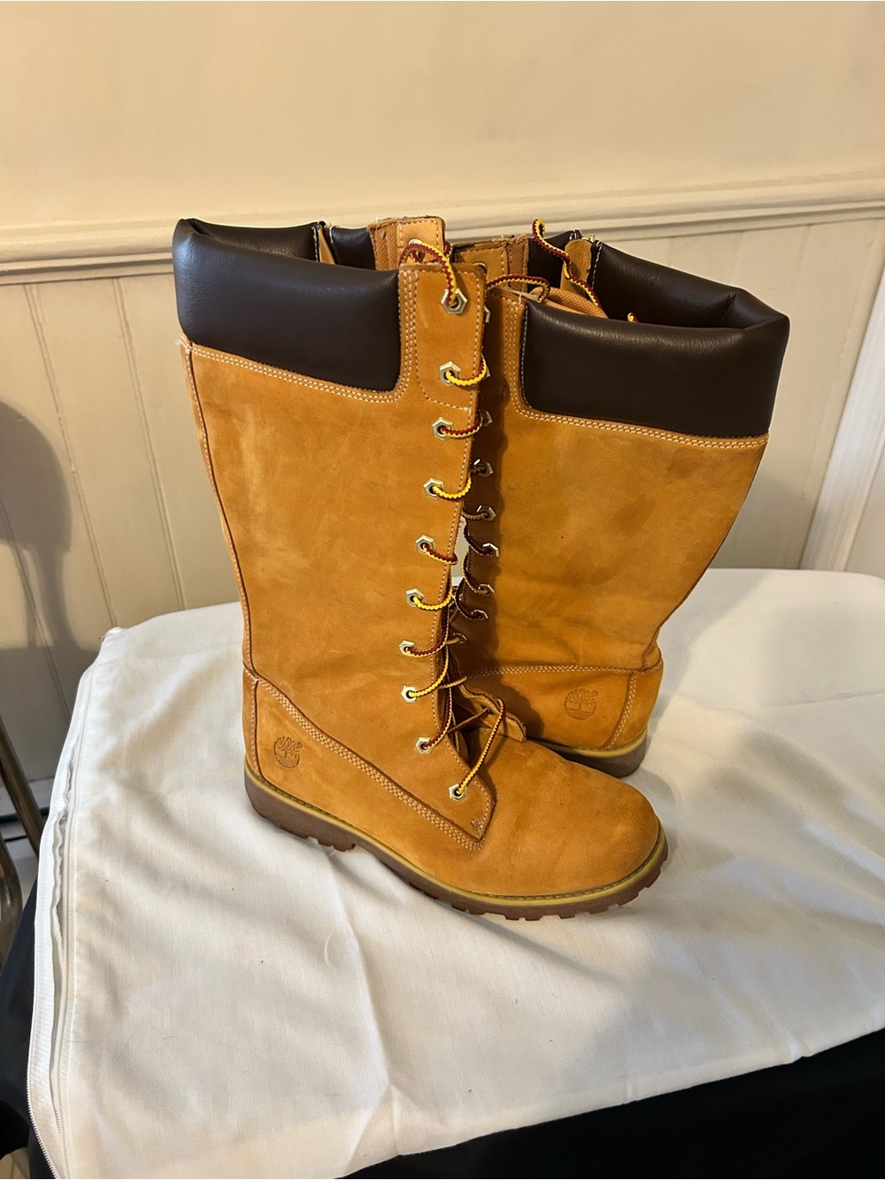 Timberland Premium 14” Tall Waterproof Side-Zip Boots Wheat Size 6